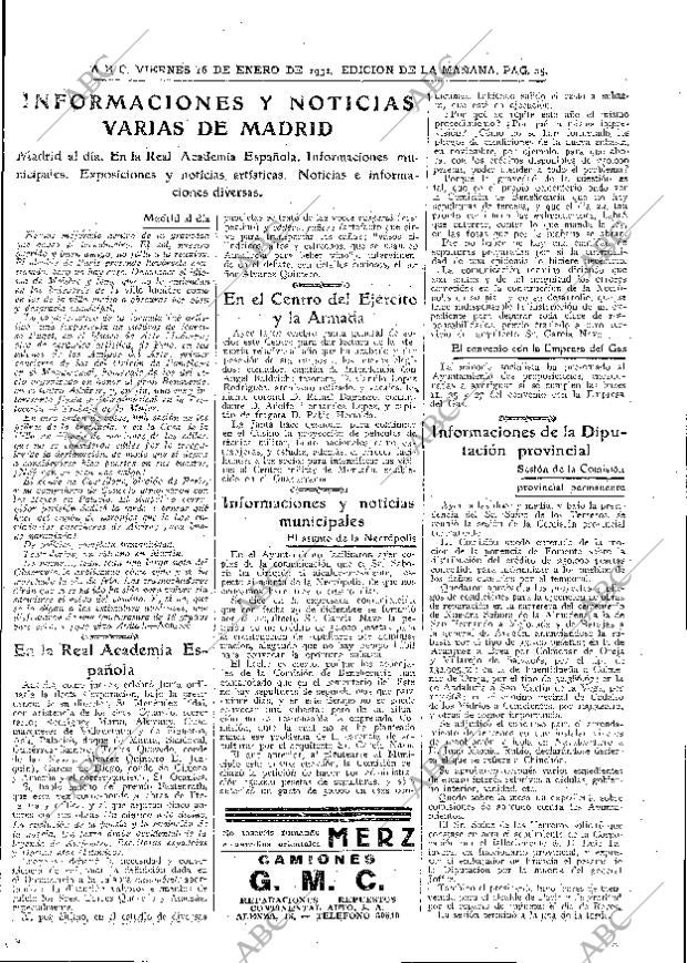 ABC MADRID 16-01-1931 página 25