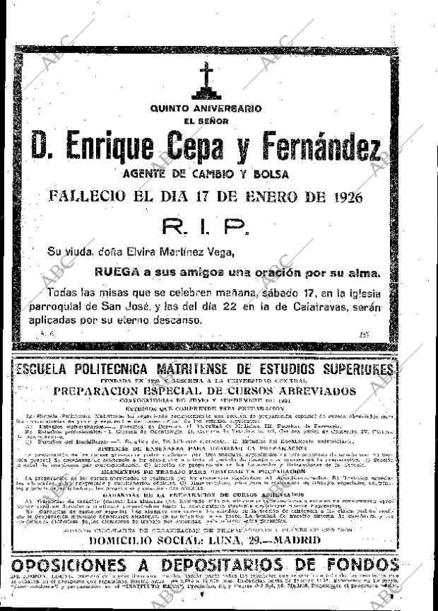 ABC MADRID 16-01-1931 página 45