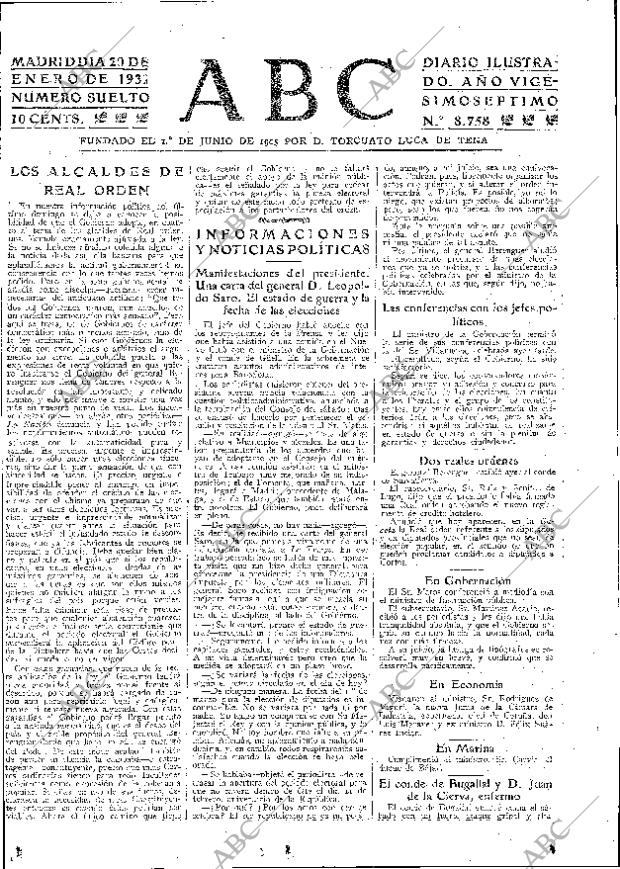 ABC MADRID 20-01-1931 página 23