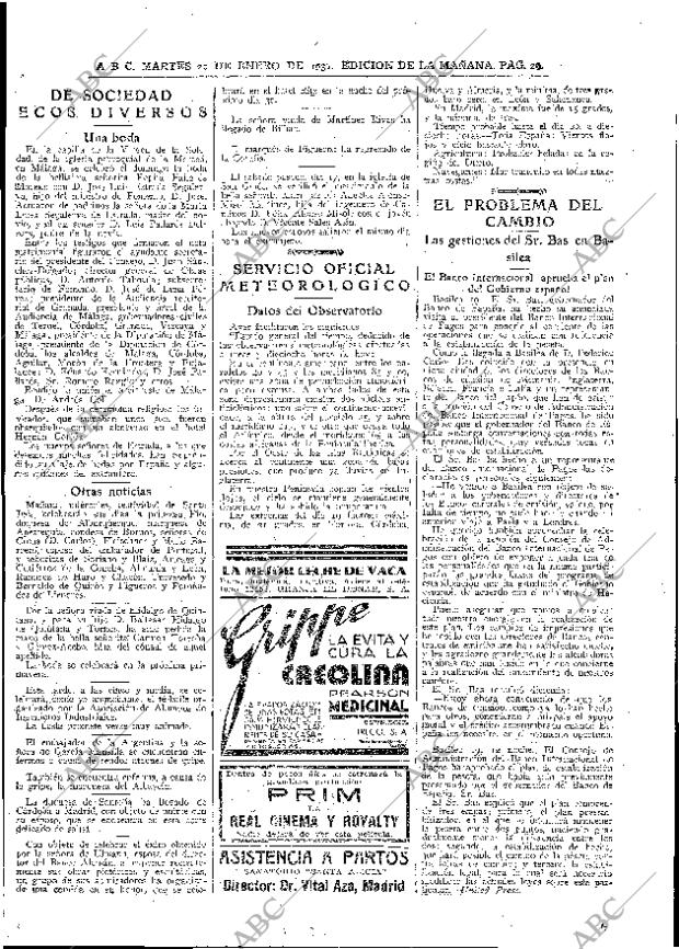 ABC MADRID 20-01-1931 página 29