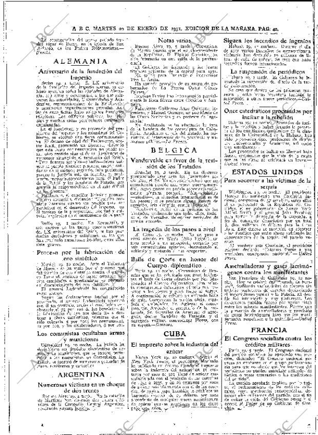 ABC MADRID 20-01-1931 página 40