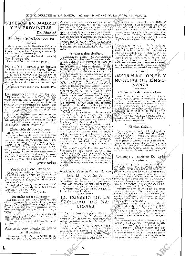 ABC MADRID 20-01-1931 página 43