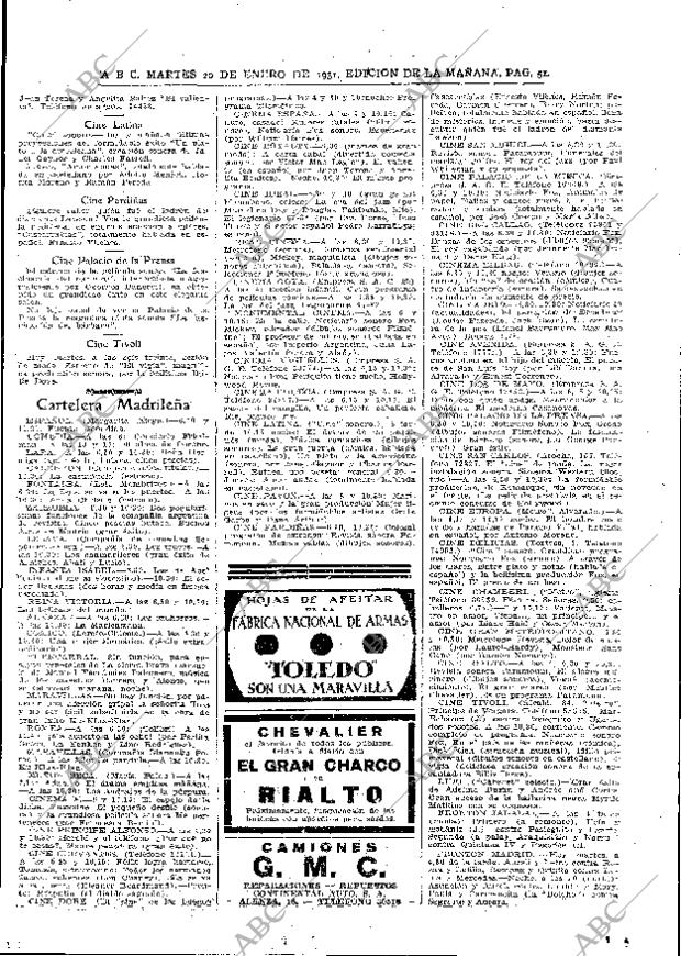 ABC MADRID 20-01-1931 página 51