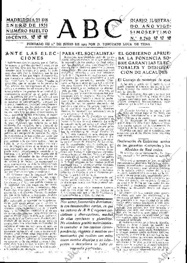 ABC MADRID 22-01-1931 página 25