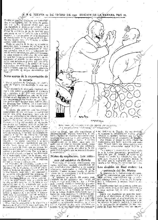ABC MADRID 22-01-1931 página 27