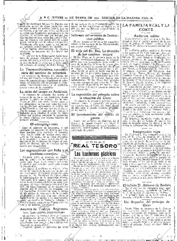 ABC MADRID 22-01-1931 página 28