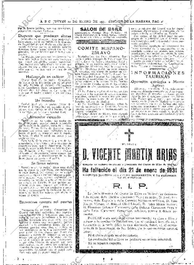ABC MADRID 22-01-1931 página 46