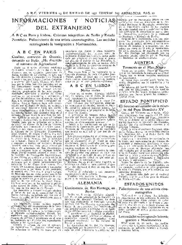 ABC SEVILLA 23-01-1931 página 23