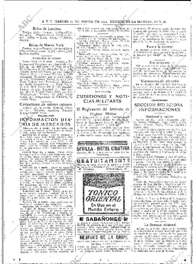 ABC MADRID 27-01-1931 página 48