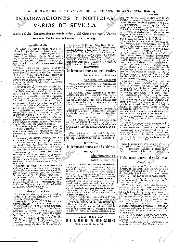 ABC SEVILLA 27-01-1931 página 23