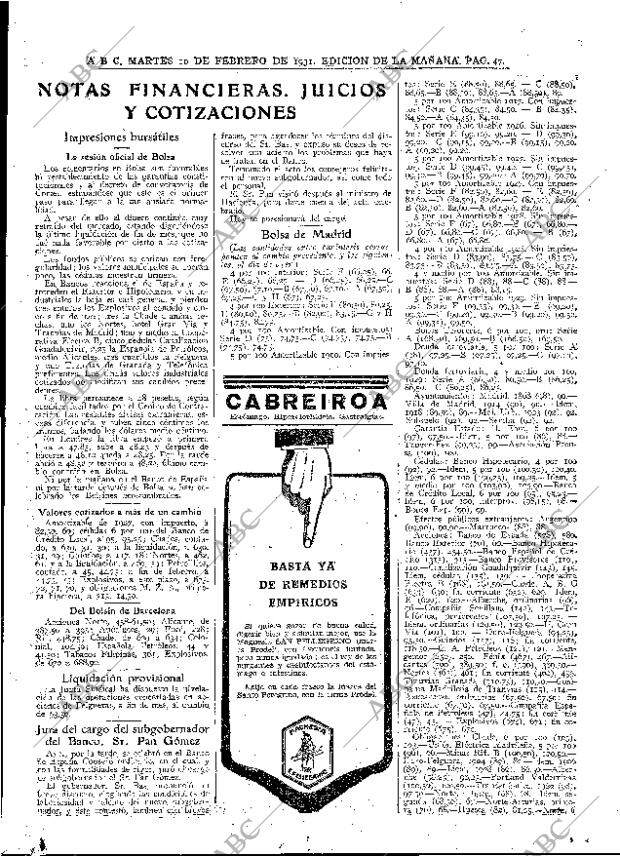 ABC MADRID 10-02-1931 página 47