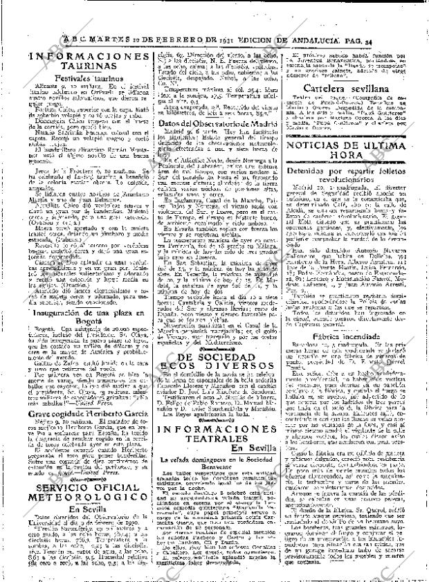 ABC SEVILLA 10-02-1931 página 30