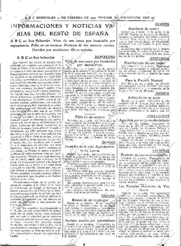 ABC SEVILLA 11-02-1931 página 23