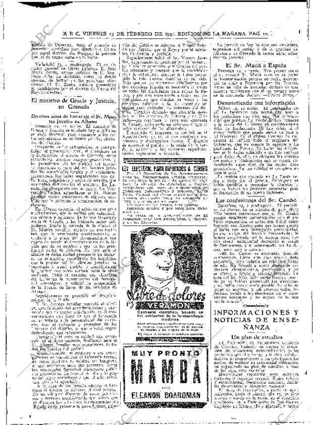 ABC MADRID 13-02-1931 página 20