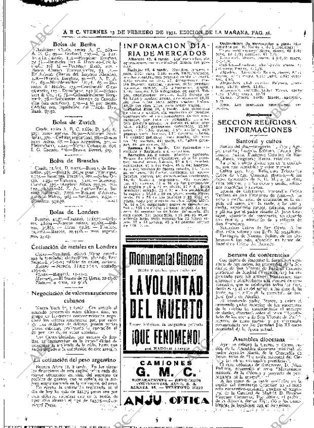 ABC MADRID 13-02-1931 página 38