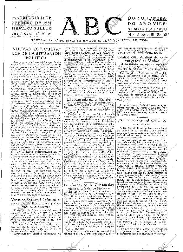 ABC MADRID 14-02-1931 página 25