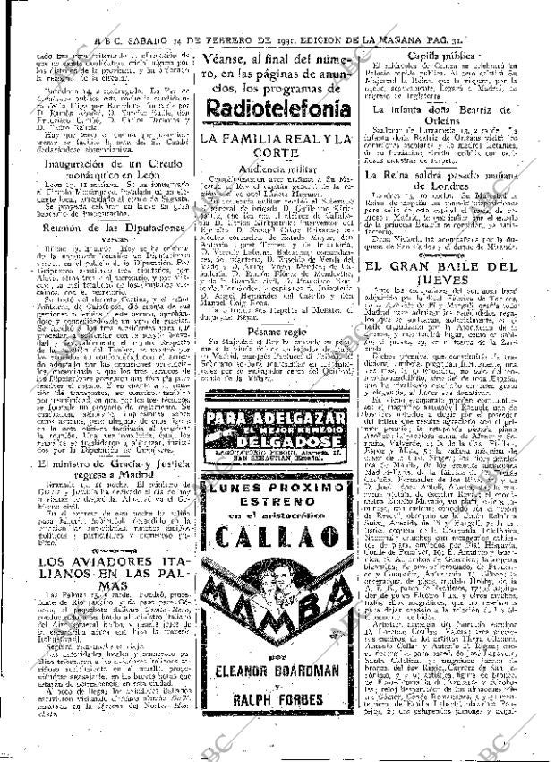ABC MADRID 14-02-1931 página 31