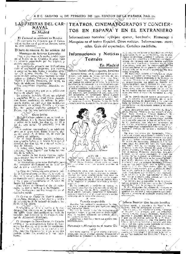 ABC MADRID 14-02-1931 página 51