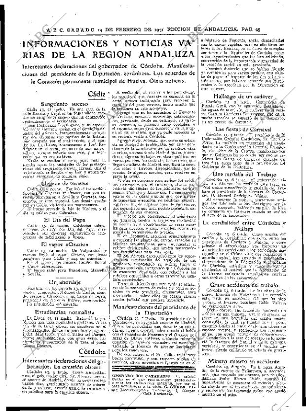 ABC SEVILLA 14-02-1931 página 25
