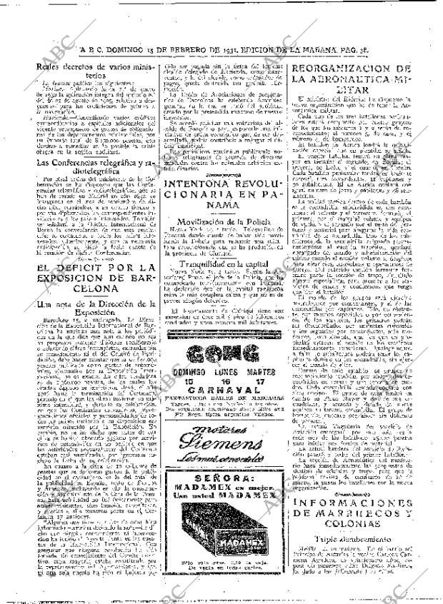 ABC MADRID 15-02-1931 página 38