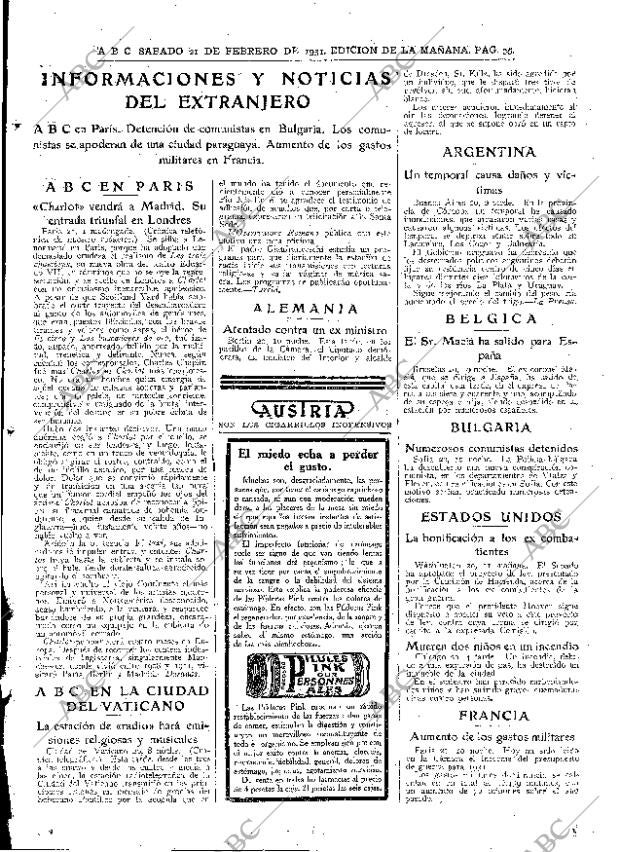 ABC MADRID 21-02-1931 página 35