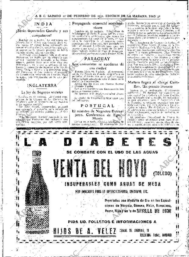 ABC MADRID 21-02-1931 página 36