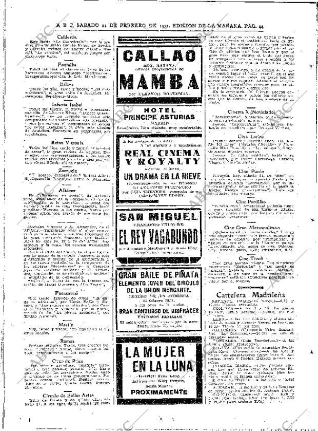 ABC MADRID 21-02-1931 página 44