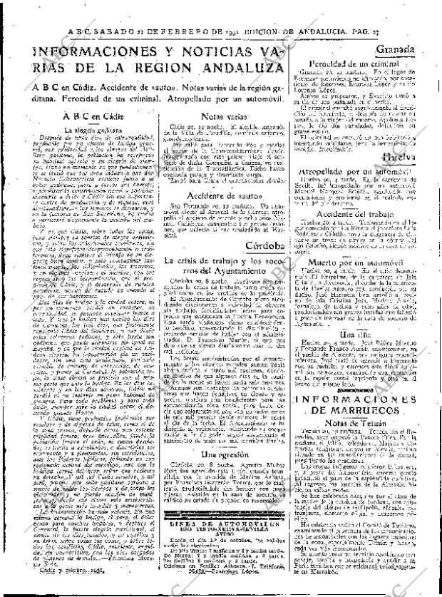 ABC SEVILLA 21-02-1931 página 27