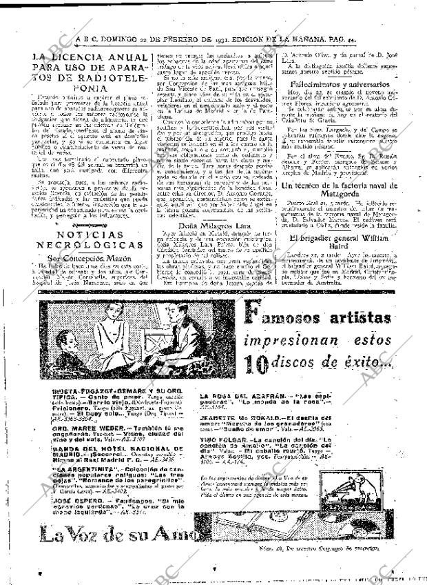 ABC MADRID 22-02-1931 página 44