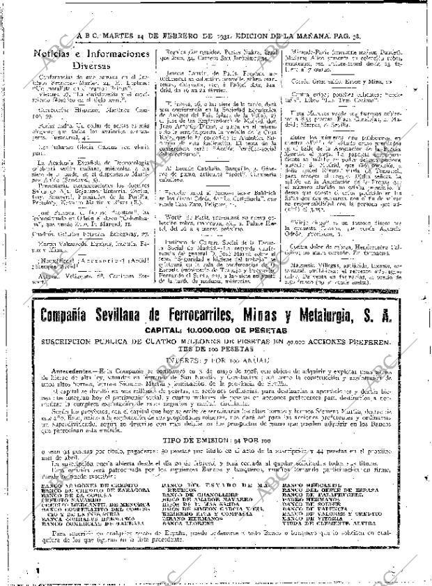 ABC MADRID 24-02-1931 página 38