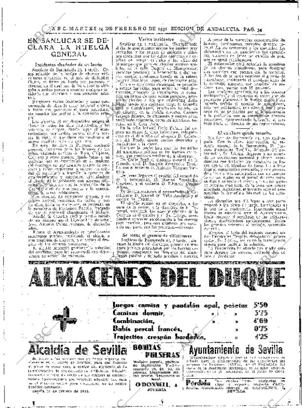 ABC SEVILLA 24-02-1931 página 34