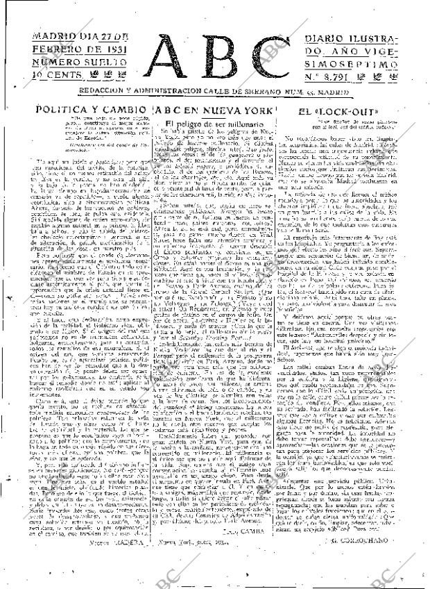ABC MADRID 27-02-1931 página 3