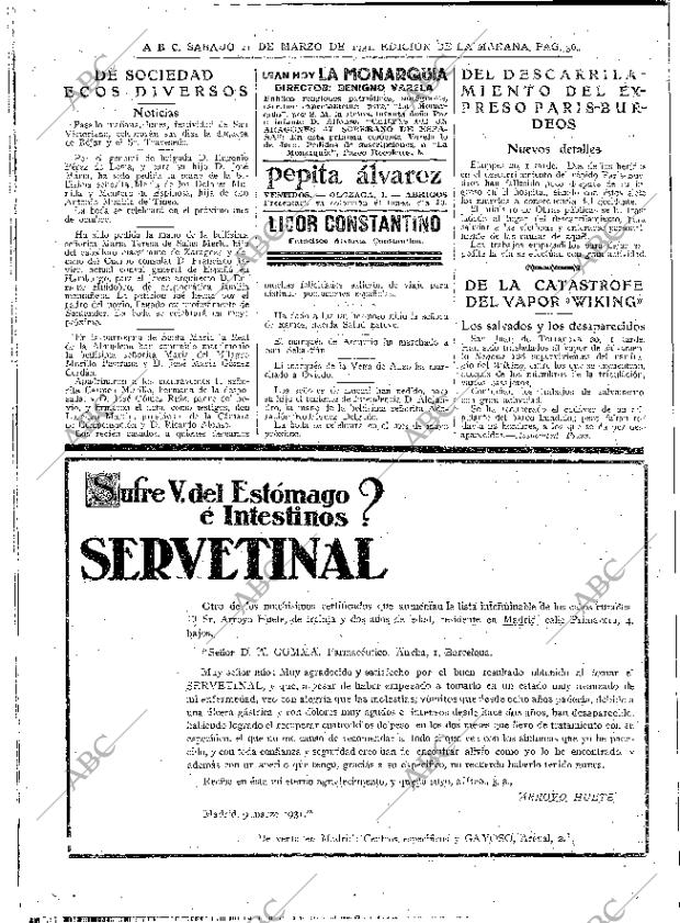 ABC MADRID 21-03-1931 página 36