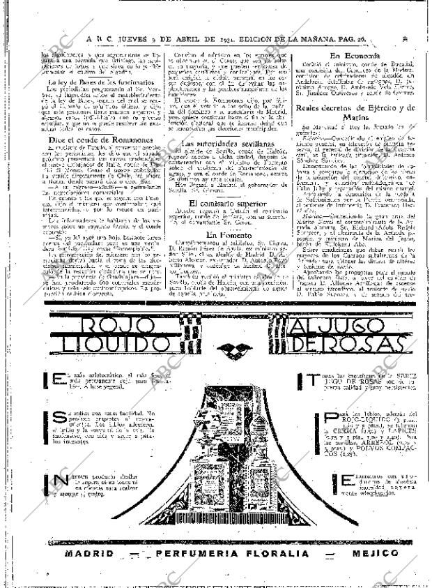 ABC MADRID 09-04-1931 página 26