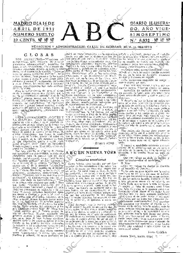 ABC MADRID 16-04-1931 página 3