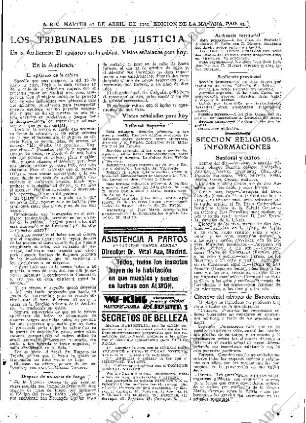 ABC MADRID 21-04-1931 página 43