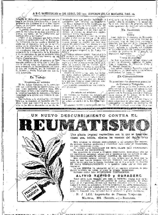 ABC MADRID 22-04-1931 página 20