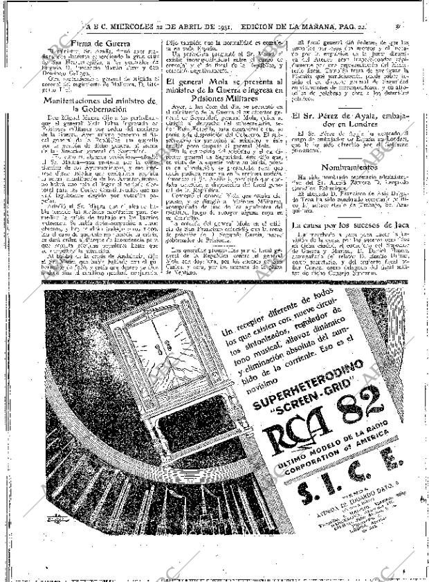 ABC MADRID 22-04-1931 página 22