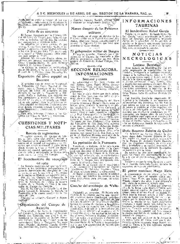 ABC MADRID 22-04-1931 página 30