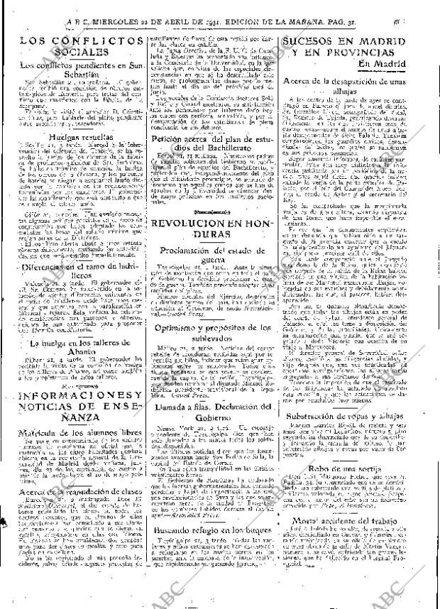 ABC MADRID 22-04-1931 página 31