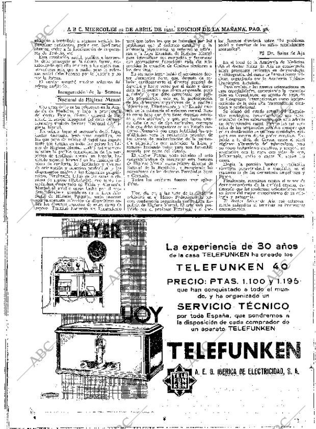 ABC MADRID 22-04-1931 página 36