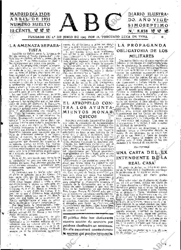 ABC MADRID 23-04-1931 página 25