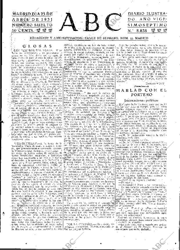 ABC MADRID 23-04-1931 página 3