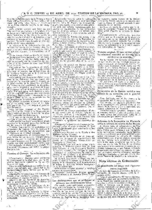 ABC MADRID 23-04-1931 página 31
