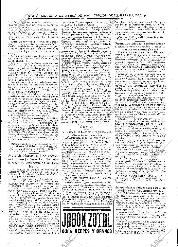 ABC MADRID 23-04-1931 página 33