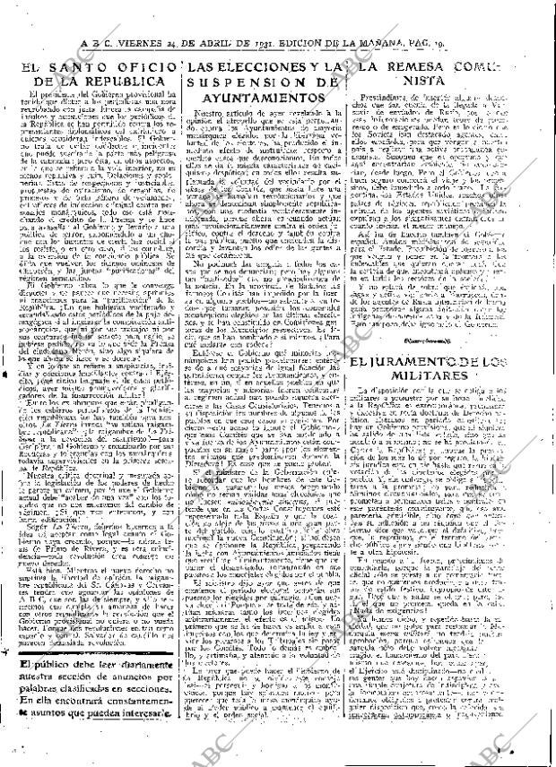 ABC MADRID 24-04-1931 página 19