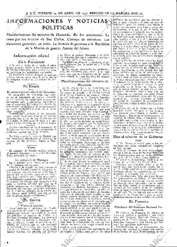 ABC MADRID 24-04-1931 página 21