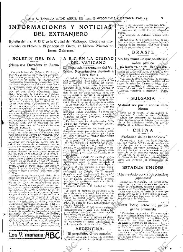 ABC MADRID 25-04-1931 página 45