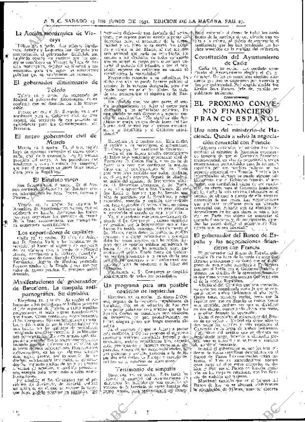 ABC MADRID 13-06-1931 página 27
