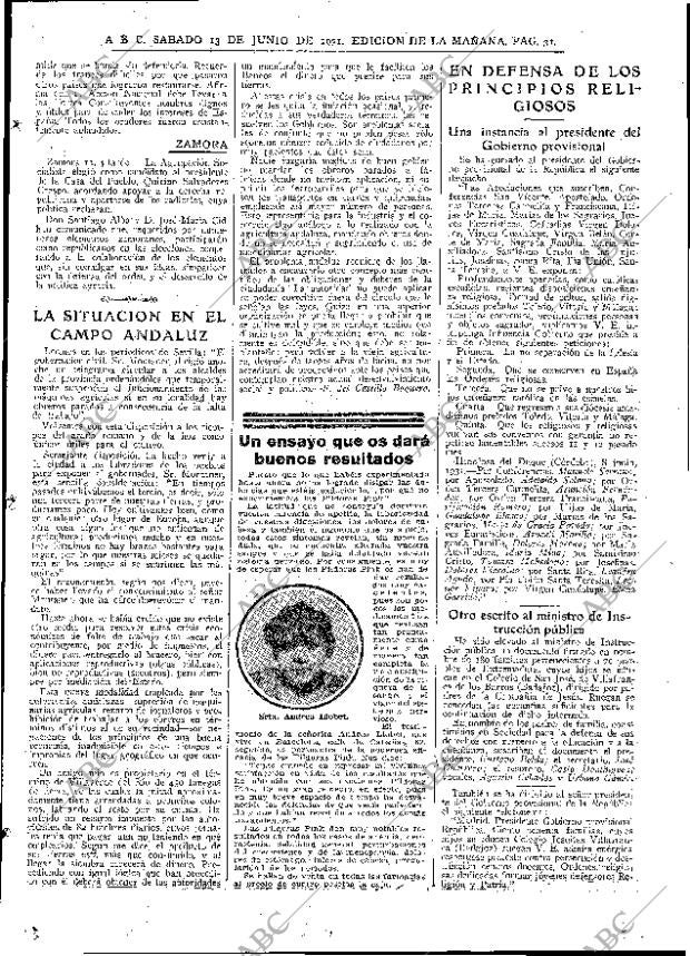 ABC MADRID 13-06-1931 página 31